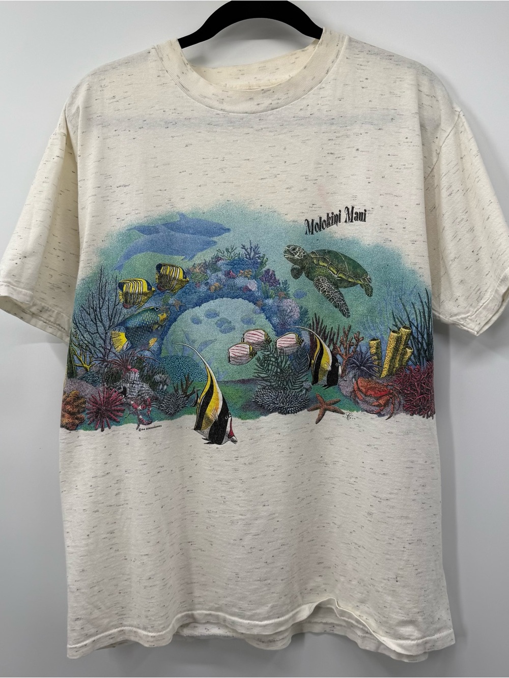 Mokihini Maui Cream Ocean Life Graphic Tee